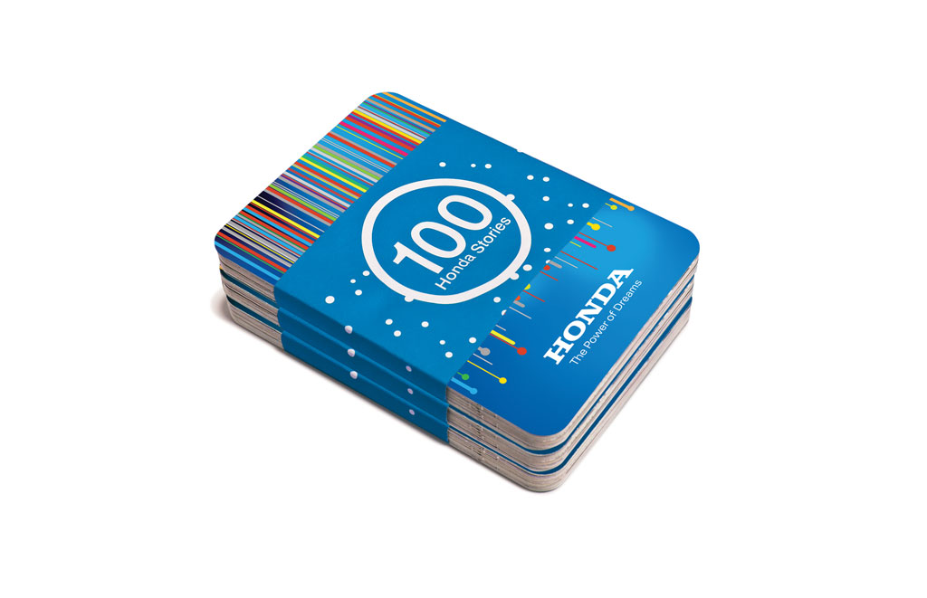 Mightyworld Honda 100 Stories print card design