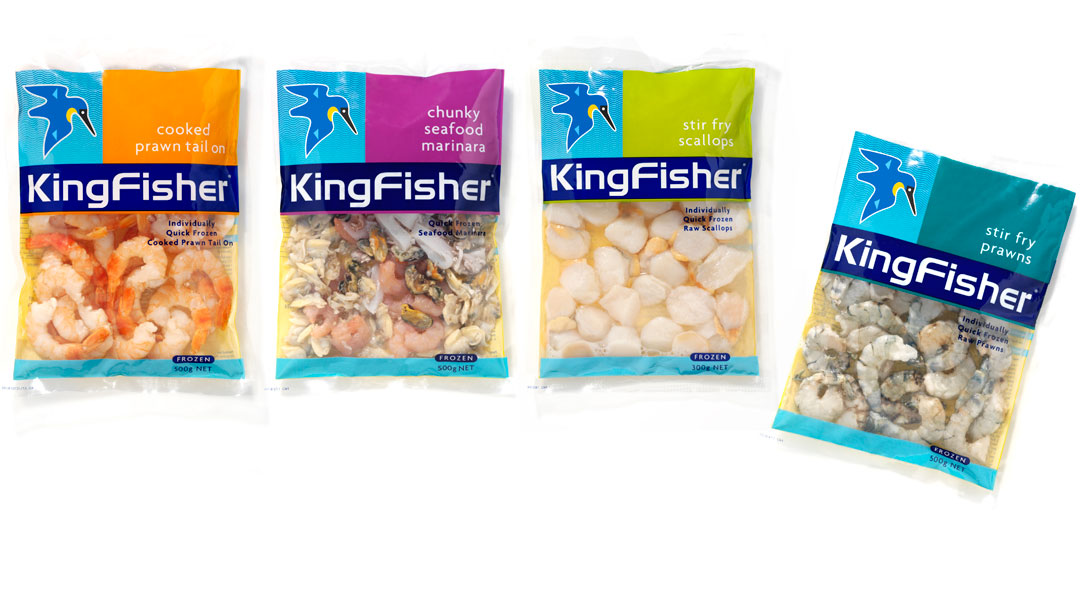 Mightyworld Kingfisher seafood packaging design