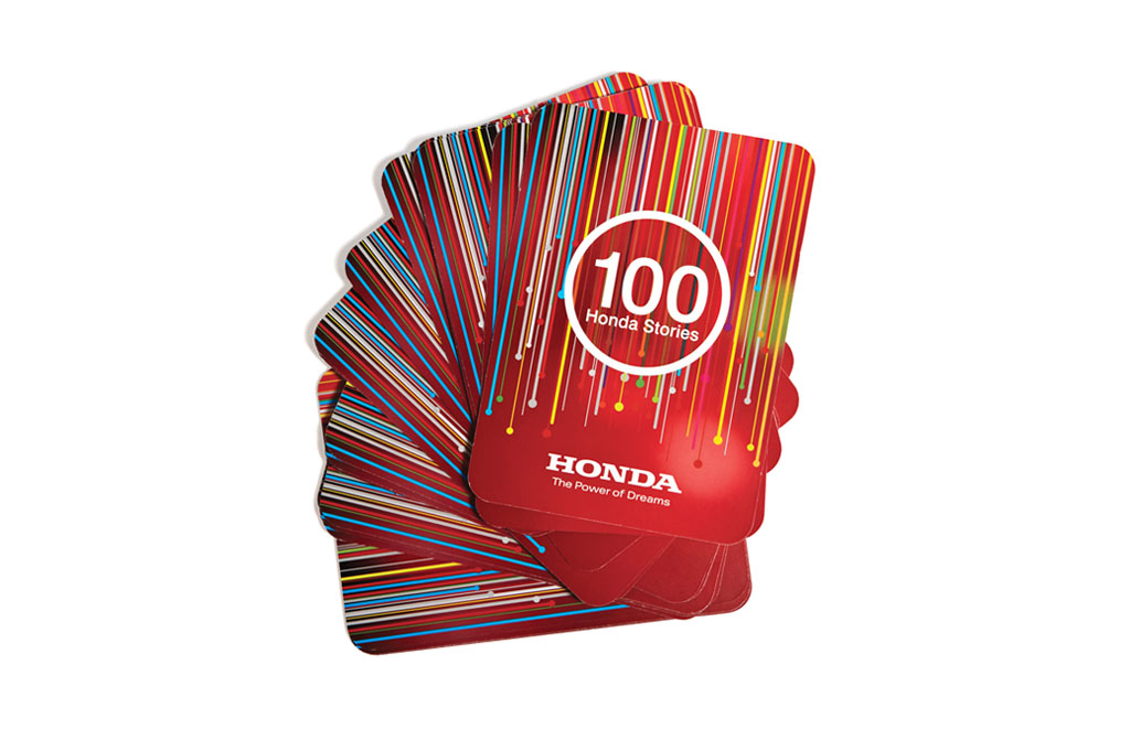 Mightyworld Honda 100 Stories print card design